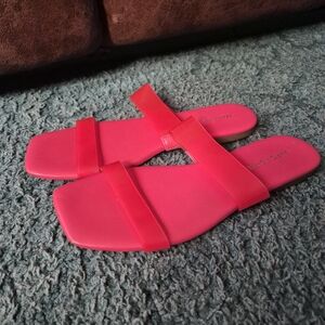 Marc Fisher Women's Red Pink Sandals 9M Slip On Open Toe